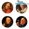 Quatre dessous de verre représentant des prêtres buvant - Collection Eduard von Grützner - Parastone - 10 cm