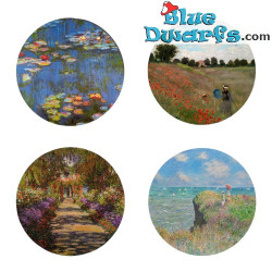 Cuatro posavasos con famosas pinturas de Monet - Colección Claude Monet - Parastone - 10 cm