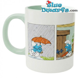 Smurf with an Umbrella - Smurf Ceramic Mug - The Smurfs Kitchenware - 350 ML