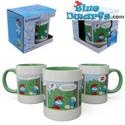 Papá Pitufo Contando una Historia - Taza de Cerámica de Los Pitufos - Menaje de Cocina de Los Pitufos - 350 ml
