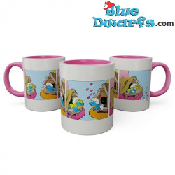 Smurfette and Smurf in Love - Smurf Ceramic Mug - The Smurfs Kitchenware - 350 ML