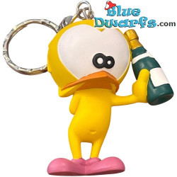 Piaff - Yellow Bird with Wine Bottle - Demons & Merveilles - Keychain - 7 cm