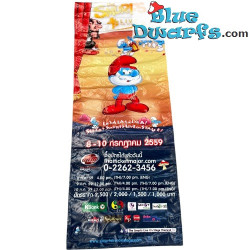 Grote smurf - Thaise Smurfenbanner musical - Unieke exemplaar - Polyester -  2016 - 160x60xcm