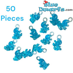 50 x Colgantes de Pitufo Sonámbulo – Azul Transparente – 2 cm