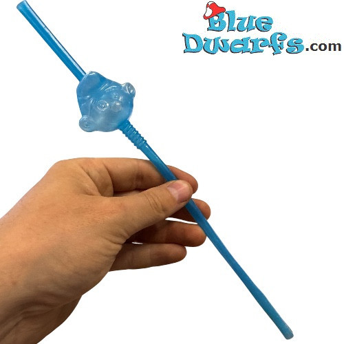 Blauw herbruikbaar smurfen rietje - Origineel Fristi - Smurfenhoofd - Plastic