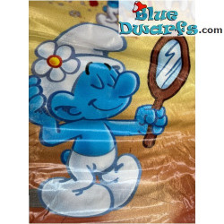 Eitler Schlumpf mit Spiegel - Thailändisches Schlumpf-Musical-Banner – Unikat – Polyester – 2016 – 160 x 60 cm