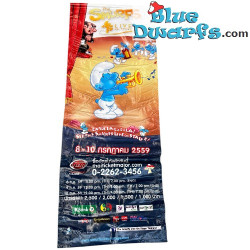Trompeter Schlumpf - Thailändisches Schlumpf-Musical-Banner – Unikat – Polyester – 2016 – 160 x 60 cm