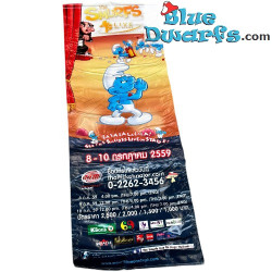 Hefty Smurf with Tattoo - Thai Smurf Musical Banner – Unique Piece – Polyester – 2016 – 160 x 60 cm