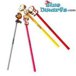 Snoopy & Woodstock Pencils with Face Toppers - Snoopy Merchandise - Peanuts - 19 cm