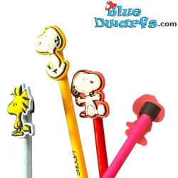 Lápices Snoopy & Woodstock con Toppers de Cara - Merchandising Snoopy - Peanuts - 19 cm