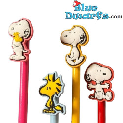 Crayons Snoopy & Woodstock avec Toppers Visage - Produits dérivés Snoopy - Peanuts - 19 cm