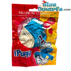 10 Smurfen Ballonnen - Verjaardagsfeestartikelen van de Smurfs - Ciao - 25 cm