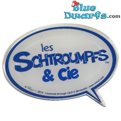 Sous-verre en forme de bulle de dialogue - Logo plastique Les Schtroumpfs & Cie - Art To Print - 10 x 9 cm