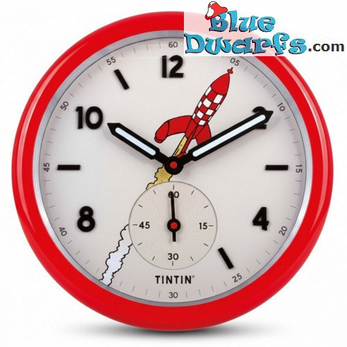 Tintin Wall Clock - Destination Moon - Red Steel‎ - Tintinimaginatio - 35 cm