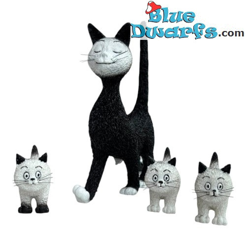 The Promenade - Mommy Cat with Kittens -  Dubout Cat Figurine - Parastone - 12 cm