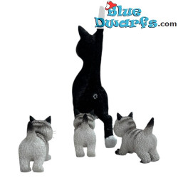 El Paseo - Mamá Gata con Gatitos - Figura de Gato Dubout - Parastone - 12 cm