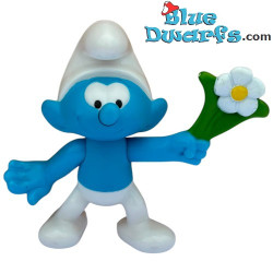 Smurf with Flower - Mc Donalds figurine (2018 / +/- 7 cm)