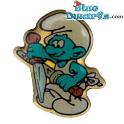 Messenslijper smurf - Metalen speldje - 1992 - Ter Beke - 2,5 cm