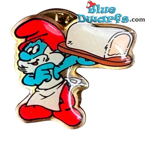 Grande Puffo fornaio - Spilla in metallo - 1992 - Ter Beke - 2,5 cm