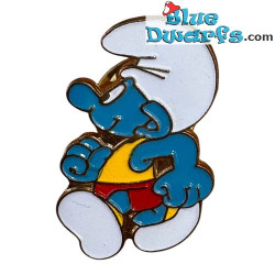 Puffo corridore - Spilla in metallo - Peyo 1993 IMPS Brussels - 2,5 cm
