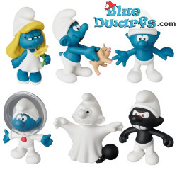 6x The Smurfs Complete Playset - UDF - Series 3 - Medicom - 7 cm