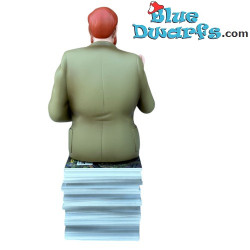 Blake and Mortimer and their stack of albums - Blake & Mortimer - Resin figurine - Plastoy - 25 cm