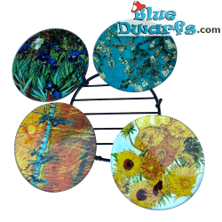 4 Posavasos con famosas pinturas de Vincent van Gogh – Colección Vincent van Gogh – Parastone – 10 cm