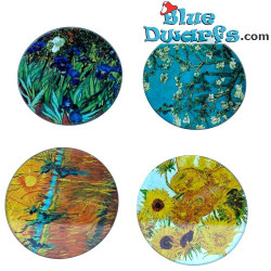 4 Posavasos con famosas pinturas de Vincent van Gogh – Colección Vincent van Gogh – Parastone – 10 cm