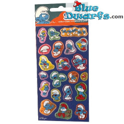 Foglio di Adesivi dei Puffi - Merchandising dei Puffi - 10 x 24 cm