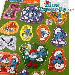 De Smurfen Stickervel - Laserstickers - De Smurfen Merchandise - 10 x 24 cm
