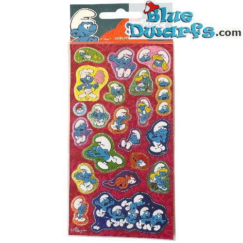 Die Schlümpfe Stickerbogen - Die Schlümpfe Merchandise - 10 x 24 cm