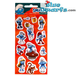 De Smurfen Stickervel - De Smurfen Merchandise - 10 x 24 cm