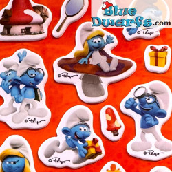 Foglio di Adesivi dei Puffi - Merchandising dei Puffi - 10 x 24 cm
