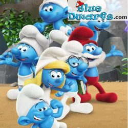 Set van 6 Smurfen Feestuitnodigingen - Smurfen Verjaardagsfeest Artikelen - 15 x 10 cm