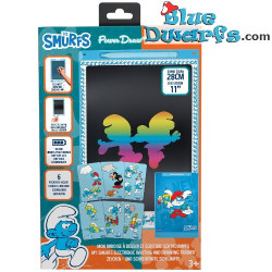 Tablette d'apprentissage et de dessin E-ink multicolore Les Schtroumpfs avec pochoirs – Lexibook – 29 x 19 cm