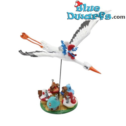 Stork flying over smurf village - The Smurfs Collectible figurine - Pixi - 2026 - 11 cm