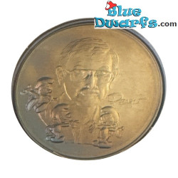 Gold-Coloured Smurf Coin – The Smurfs' Treasure (1999) – Includes Original Booklet