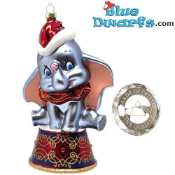 Dumbo Brillante con Gorro de Navidad – Adorno Navideño de Cristal Disney para el Árbol – 15 cm