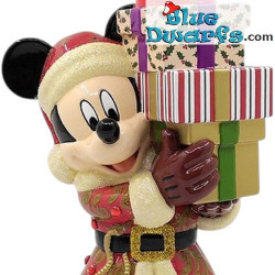 Mickey avec une Pile de Cadeaux – Mickey et ses Amis – Décoration de Noël Disney en Verre pour le Sapin