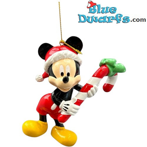 Mickey Mouse with a candy cane – Mickey & Friends – Disney Christmas 3D Tree Ornament – Polyresin – 9 x 6 cm