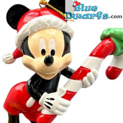 Mickey Mouse con un bastón de caramelo – Mickey y sus amigos – Adorno navideño 3D para árbol de Disney – Polirresina – 9 × 6 cm