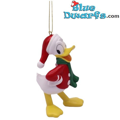 Donald Duck en tenue de Noël – Mickey et ses amis – Décoration de Noël 3D Disney pour sapin – Polyrésine – 9,5 × 5,5 cm