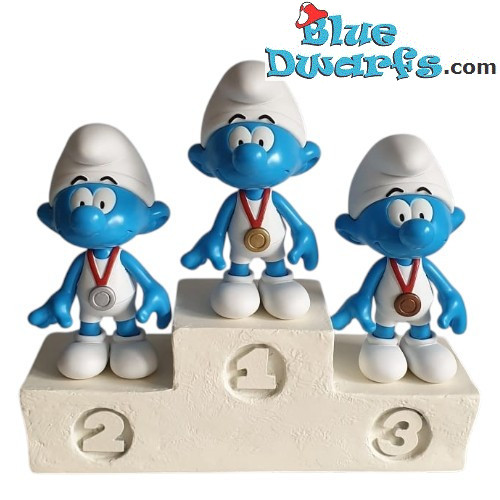 The Smurfs Podium - The France 2024 Olympic Games Athlete Smurfs - Zédibulle Éditions - 26 cm