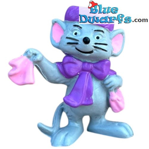 Bianca wearing a Purple Outfit and a pink bag and handkerchief - The Rescuers - Disney Figurine - Bullyland - 5,5 cm