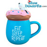 Snoopy auf einem Donut Tasse - Eat, Sleep, Repeat - Snoopy Merchandise - Peanuts - 500 ml