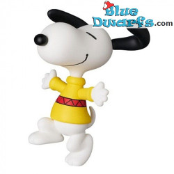 Snoopy con Suéter Amarillo con Raya Roja - Figura de Snoopy - Medicom - Serie 18 - Peanuts - 8 cm