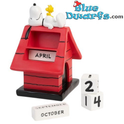 Snoopy and Woodstock on top of the Red House Perpetual Calendar - Grupo Erik - Peanuts - 9,5 x 11 x 15,5 cm