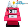 Snoopy and Woodstock on top of the Red House Perpetual Calendar - Grupo Erik - Peanuts - 9,5 x 11 x 15,5 cm