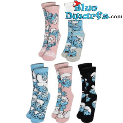 Set van 5 Paar Smurfen Sokken – Lange Sokken – Verschillende Kleuren – 38/43