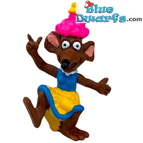 Rizzo le Rat Dansant avec Robe Bicolore et Chapeau Rose – Le Muppet Show – Miniland – 5,5 cm